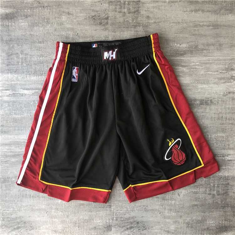 Men NBA Miami Heat Black Nike Shorts 0416